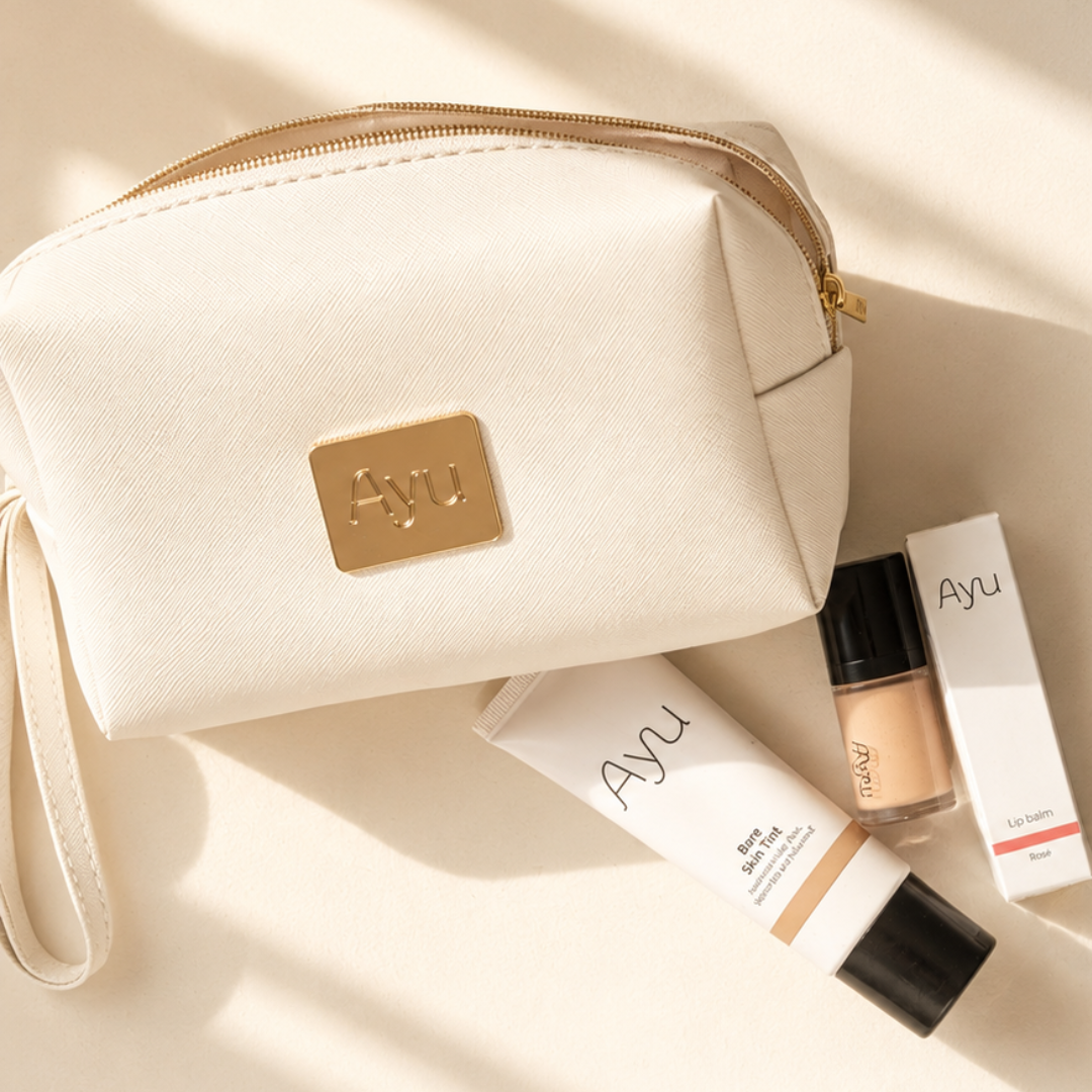 Cream Cosmetic Bag