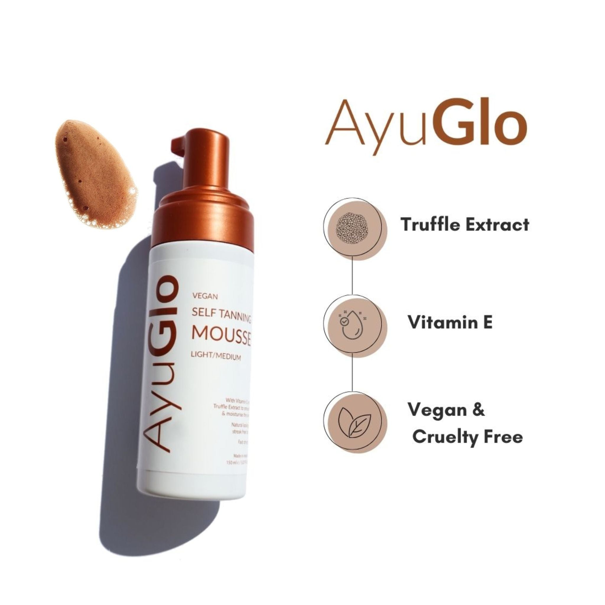 AyuGlo Vegan Self Tanning Mousse